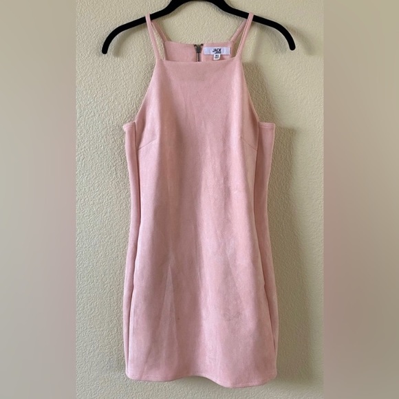 Jack by BB Dakota Pink Spaghetti Strap Suede  Feel Soft Mini Dress Size XS - Picture 2 of 9